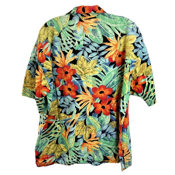 Gottex Vintage Hawaiian Shirt Mens Size Medium Blue Green Yellow Orange Cotton - Picture 2 of 4
